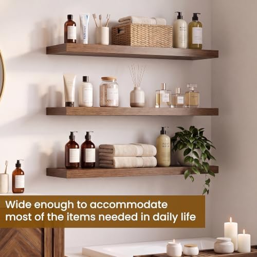 30" x 6.7" Wall Shelf, Rustic Wood Floating Shelf - Image 4