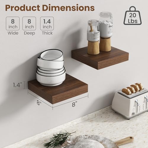 8Inch Square Floating shelves for Wall, 8In Deep, Invisible Bracket - Image 3