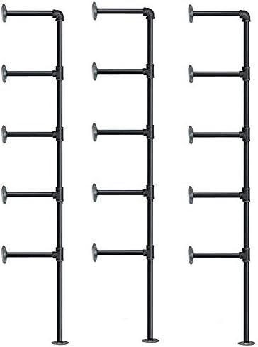 Industrial Retro Wall Mount Iron Pipe Shelf, DIY Open Bookshelf, Hung Bracket - Image 4