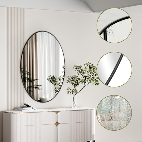 Koonmi Black Oval Bathroom Mirror - Image 4