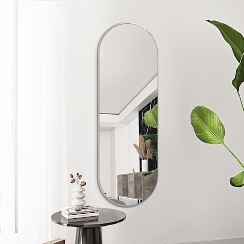 Niccy Oval Full Length Mirrors, Long Wall-Mounted Mirror - Image 2