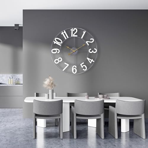 Sorbus Large Wall Clock, Metal Frame, Battery Powered - Image 3