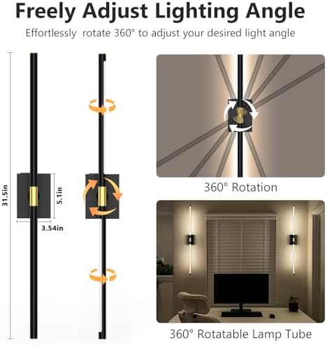 Eneru Battery Operated Wall Sconces Set of 2, Rechargeable Wireless Lights - Image 2