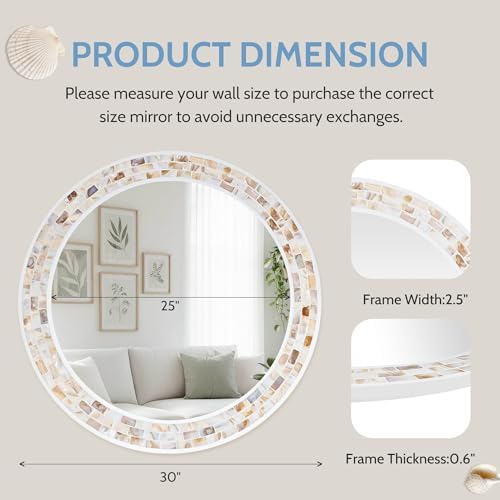 Tanmicoshomy Round Mirror 30 Inch - Image 3