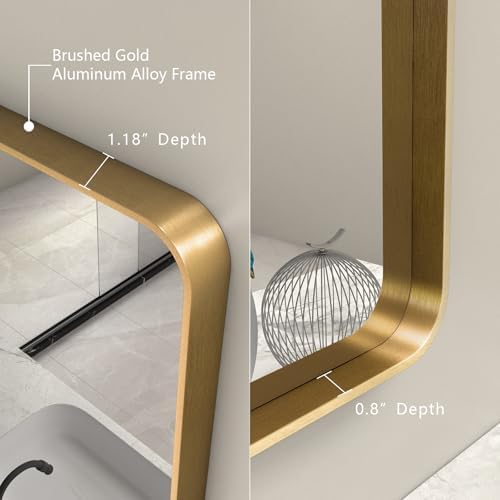 60x30 Inch Gold Bathroom Mirror - Image 2