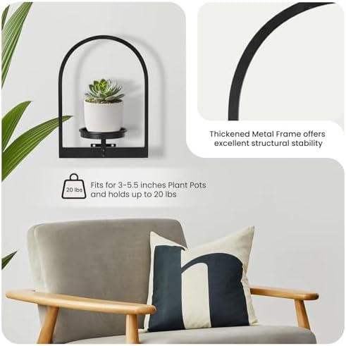 Plant Shelves for Wall Set of 2, Hanging Planter for Indoor Plant Stand Plants - Image 4