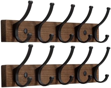 Optish Coat Rack Wall Mount, 16.5 Inches Wood Coat Hooks Wall Mount, Wall Coat by Optish