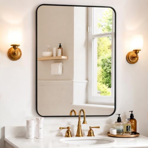 Bathroom Mirror for Wall, 38x26 Inch HD Tempered Glass Vanity Mirror by SageNest