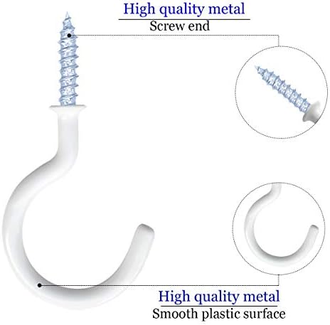yuntop 12 Pack Vinyl Coated Ceiling Hooks, Screw-in Mug Hooks - Image 2