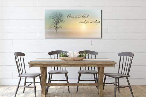 Lasdel Canvas Wall Art of Misty Sunset & Tree Plant Picture - Image 5