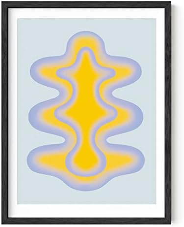 HAUS AND HUES Abstract Framed Art – Modern Blue and Yellow Poster, Colorful by HausandHuesArtPrints