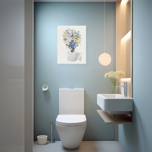 Framed Canvas Prints Funny toilet paper Botanical Wildflowers Plant Wall Art - Image 2