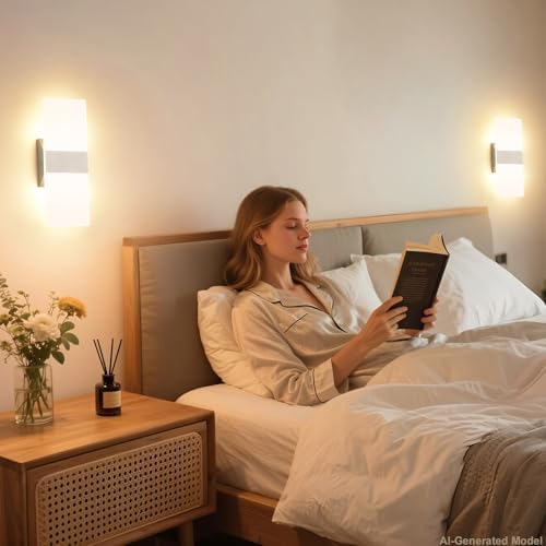 Joosenhouse Modern LED Wall Sconce Set of 2, 10W Hardwired Ultra-Slim Light - Image 7