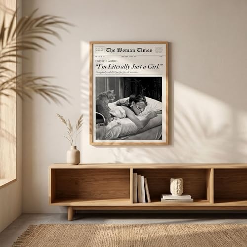 Trendy Newspaper Wall Art 16x20in Wood Grain Frame Fashion Black and White - Image 2