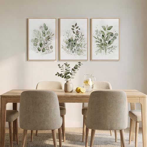 Framed 3 Piece Sage Green Botanical Wall Art - Image 4