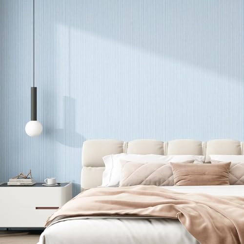 mamonhome Blue Grasscloth Textured Wallpaper 24in X 393in Fabric Contact Paper - Image 2