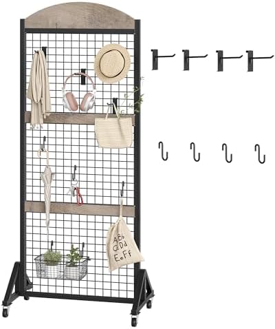 CHOEZON Grid Wall Panel 5.7’ x 2’ FT Grid Display Rack, Movable Gridwall by Choezon