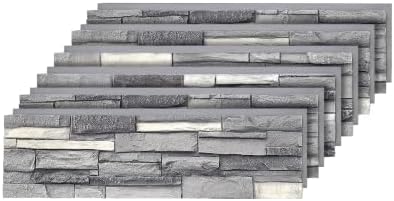6-Pack Faux Stone Wall Panels, Exterior Interior by Wallwell