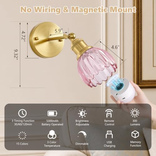 Vintage Battery Operated Wall Sconce - Image 5