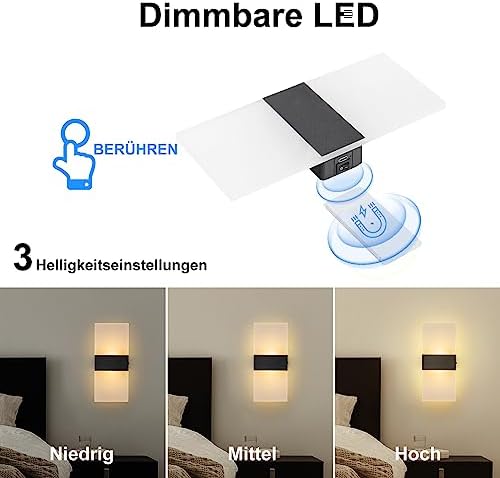 Wall Sconce, LED Wall Lights for Room Decor, Touch Control - Image 2