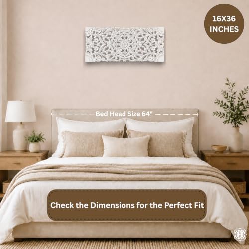 JFY Designs Oliver Hand Carved Wood Medallion Wall Panels Bedroom Décor - Image 3