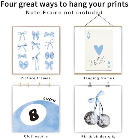 okaxscm Light Blue Coquette Trendy Preppy Wall Art Prints Set of 4, Coquette - Image 2