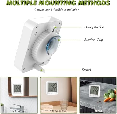 Digital Shower Clock Waterproof, Bathroom Wall Clock Timer - Image 5