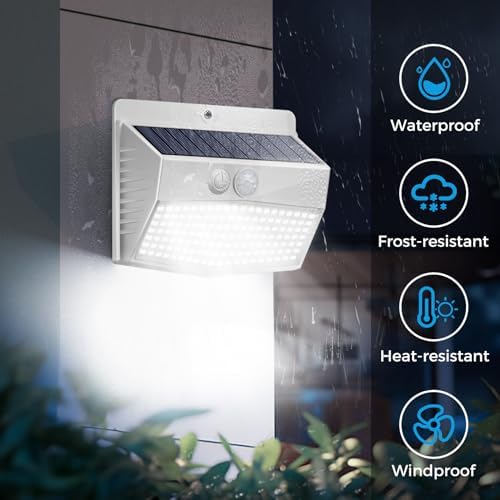 Peasur 2 Pack Solar Motion Sensor Lights Outdoor Waterproof - Image 4