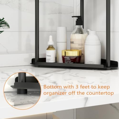 Jesginboo 3 Tier Bathroom Counter Organizer, Vanity Organizer Corner Shelf - Image 4