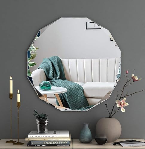 20x20 Inch Bathroom Mirrors for Over Sink, Round Frameless Mirrors for Wall - Image 7