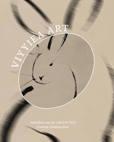 VIYYIEA Vintage Gold Framed Wall Art, Minimalist Rabbit, 8x10 Inch - Image 7