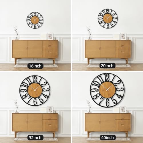 Maxstar Large Round Wall Clock for Living Room Decor Battery Operated Non - Image 3