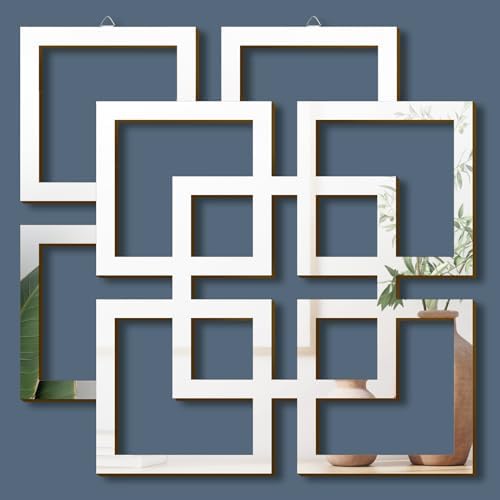 Weysat 2 Pieces Silver Mirrored Wall Decor 11.8 x 11.8 by Weysat