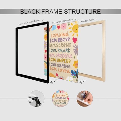 Kids Positive Quotes Wall Art Fashion Colorful Floral Affirmation Poster Cute - Image 3