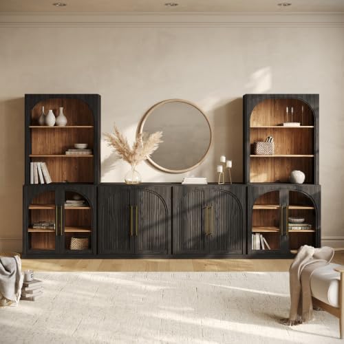 BELLEZE Jagger 130" Wall Unit 5-Piece Modular TV Stand - Image 5