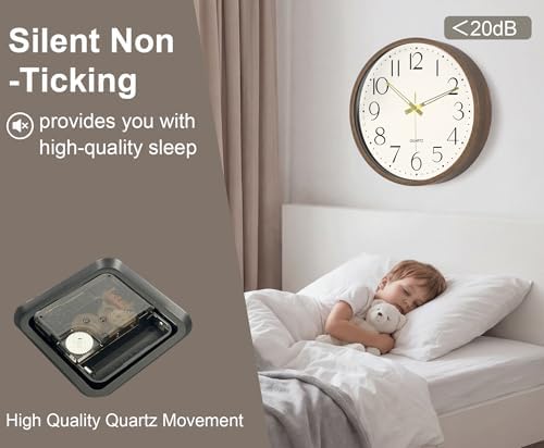 2 Pack 16 Inch Wall Clock, Silent Analog Clock Battery Operated - Image 4