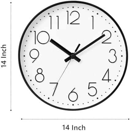 DAXSMY Wall Clock 14 Inch White Decorative, Battery Operated Silent - Image 3