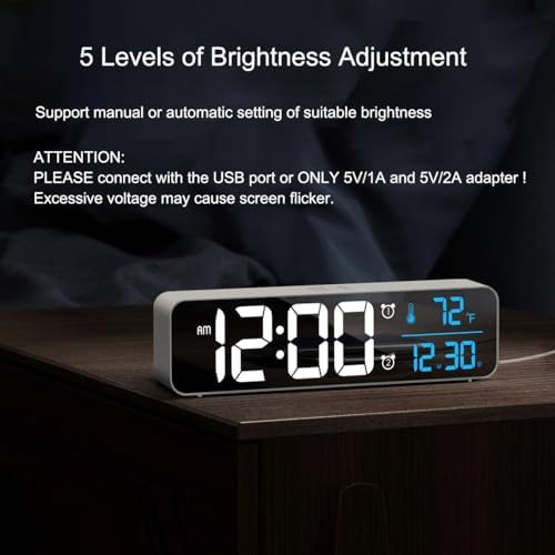 Digital Clock, Clock For Bedroom, Clocks For Living Room Decor, Desk Table Clock - Image 6