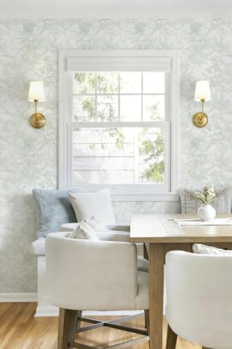 Dimoon 78.7"x17.3" Peel and Stick Wallpaper Green Floral Wallpaper White Boho - Image 5