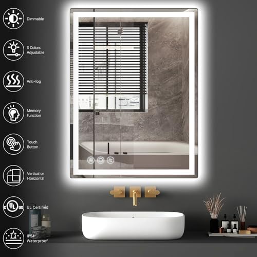 Memobarco 24" x 40" LED Bathroom Mirror - Image 3