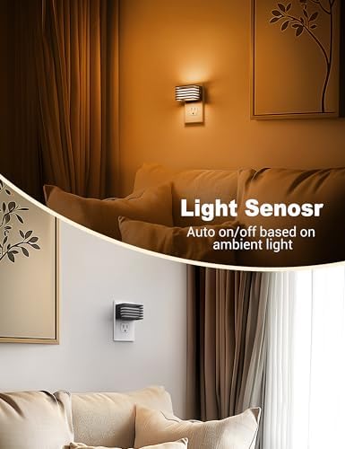 JandCase Amber Night Light, Night Lights Plug into Wall Dusk to Dawn Sensor - Image 3
