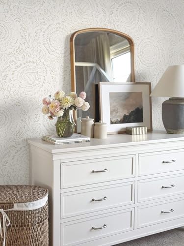 Ismoon Peel Stick Wallpaper Boho Beige Neutral Vintage Floral Contact Paper - Image 2