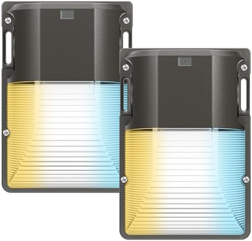 CINOTON 30W LED Wall Pack Light, 3CCT 3600LM, Dusk to Dawn Sensor, 2 Pack by CINOTON