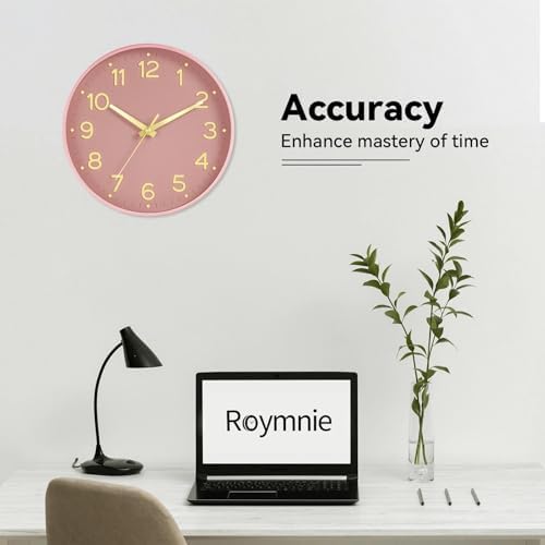 Roymnie 12 Inch Wall Clock Battery Operated Silent Non Ticking Analog - Image 7
