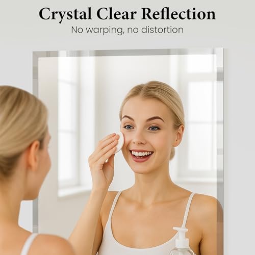 22"x30" Frameless Beveled Rectangular Bathroom Mirror - Image 3