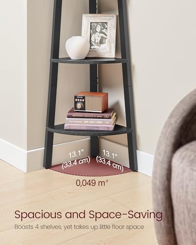 VASAGLE 4-Tier Corner Shelf Stand, Modern Ladder Shelf - Image 4