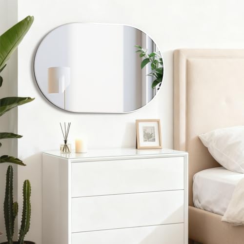 Oval Bathroom Mirror Capsule Wall Vanity Mirror, Large Modern Mirror - Image 6