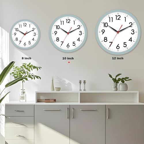 AKCISOT 10 Inch Wall Clock, Silent Battery Operated Analog Clock - Image 4