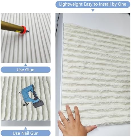 KASARO 3D Faux Stone PU Wall Panels, 3 Pack Flowstone White - Image 5