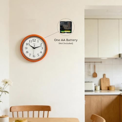 Lily's Home Retro Wall Clock, 9.5 Inch Vintage Design, Silent Non-Ticking - Image 5